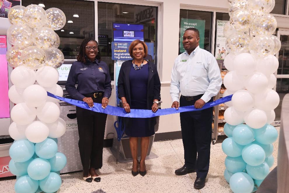 Vehicle registration kiosk Broward County ribbon cutting Abbey Ajayi Publix